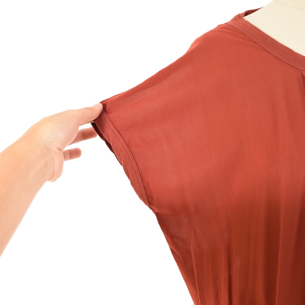 ❌SOLD❌James Perse Red Ruched Jersey Mini Dress - Picture 3 of 7
